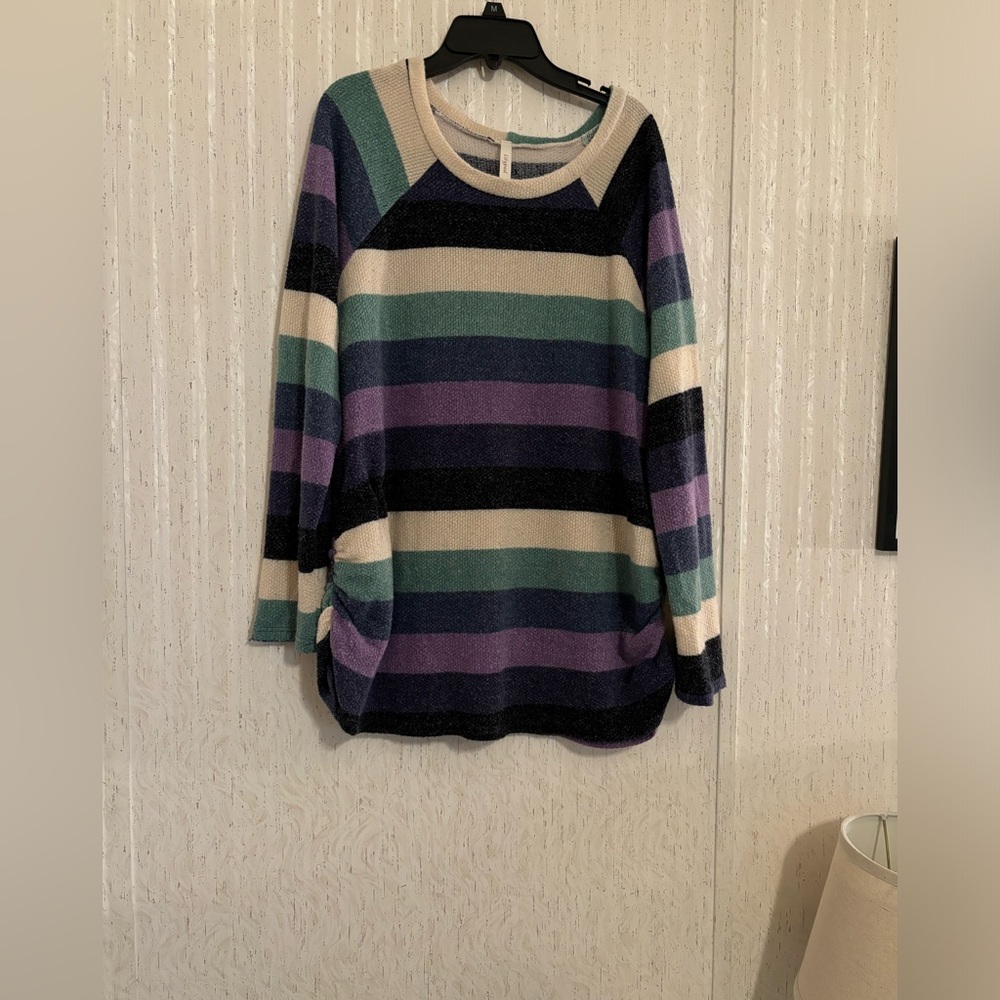 Striped Multicolor Crew Neck Sweater